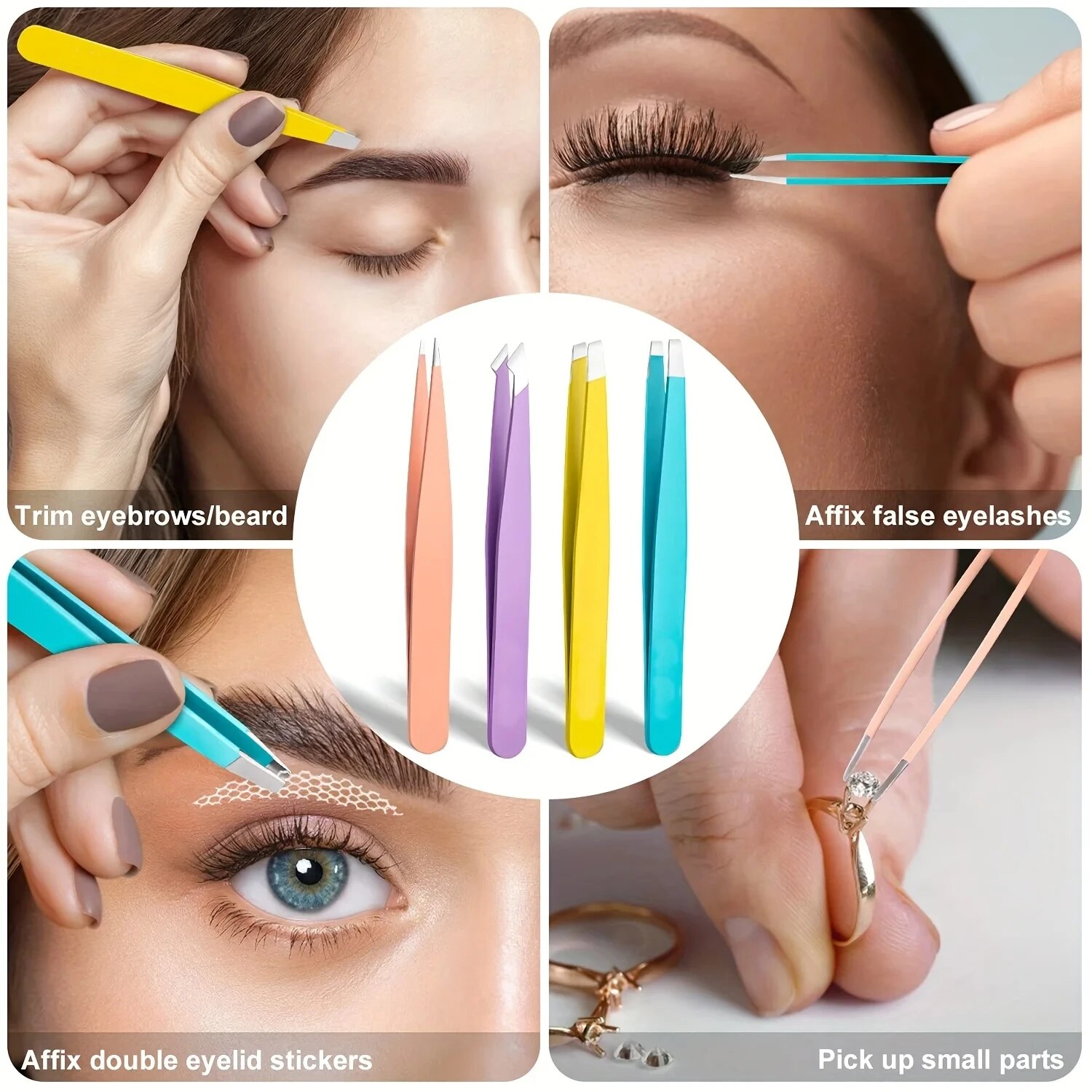 Beauty Makeup Remover - Pinça Colorida para Sobrancelhas, Removedor de