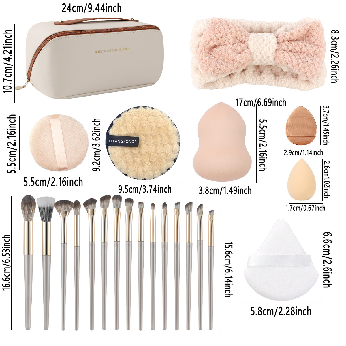 Bolsa de Couro com Conjunto de - Beauty Makeup Sponge avaliação e preço
