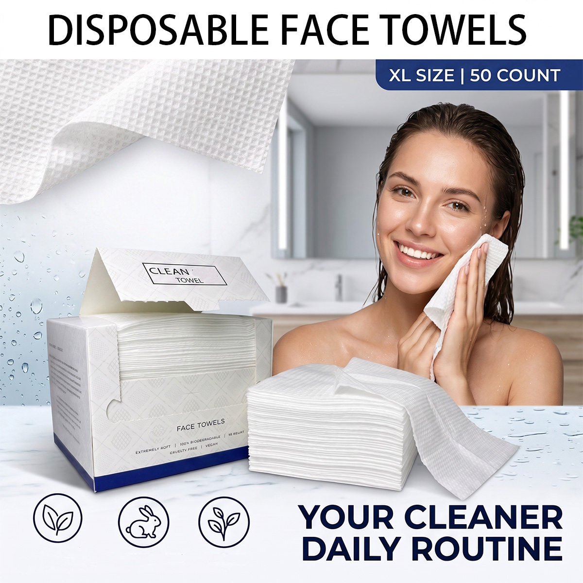 50 Unidades/Caixa Toalhas Faci - Beauty Makeup Remover avaliação e preço