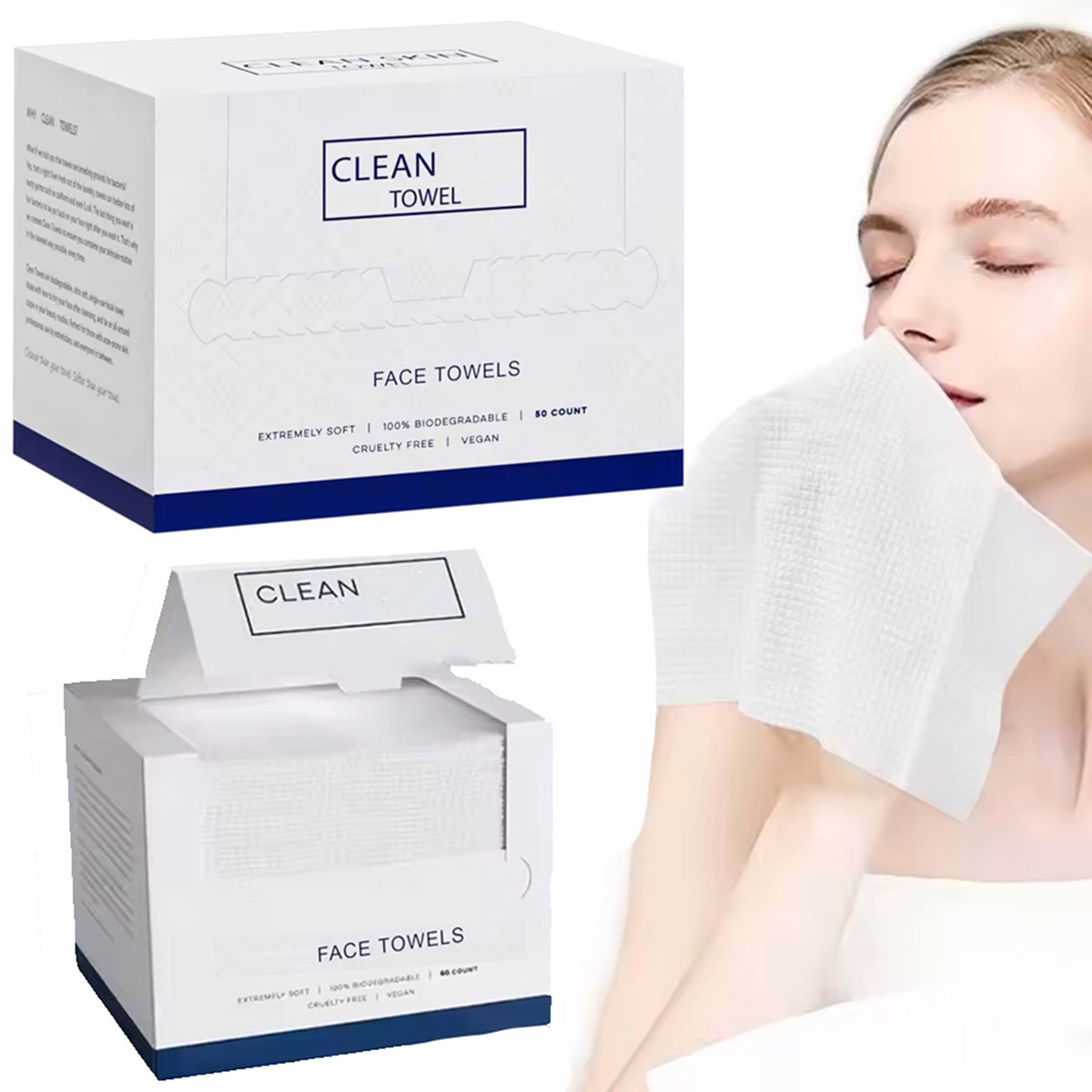 50 Unidades/Caixa Toalhas Faci - Beauty Makeup Remover avaliação e preço