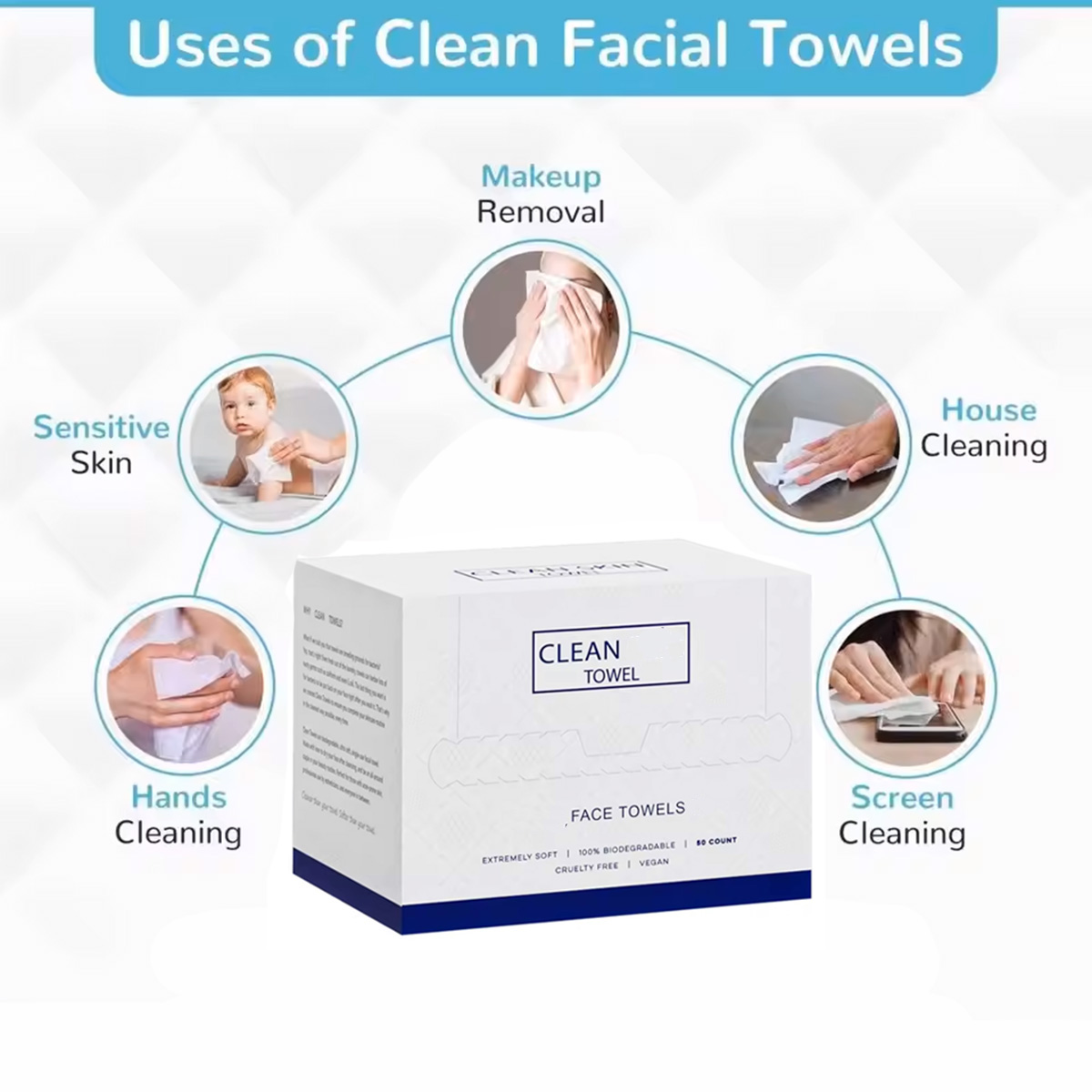 50 Unidades/Caixa Toalhas Faci - Beauty Makeup Remover avaliação e preço
